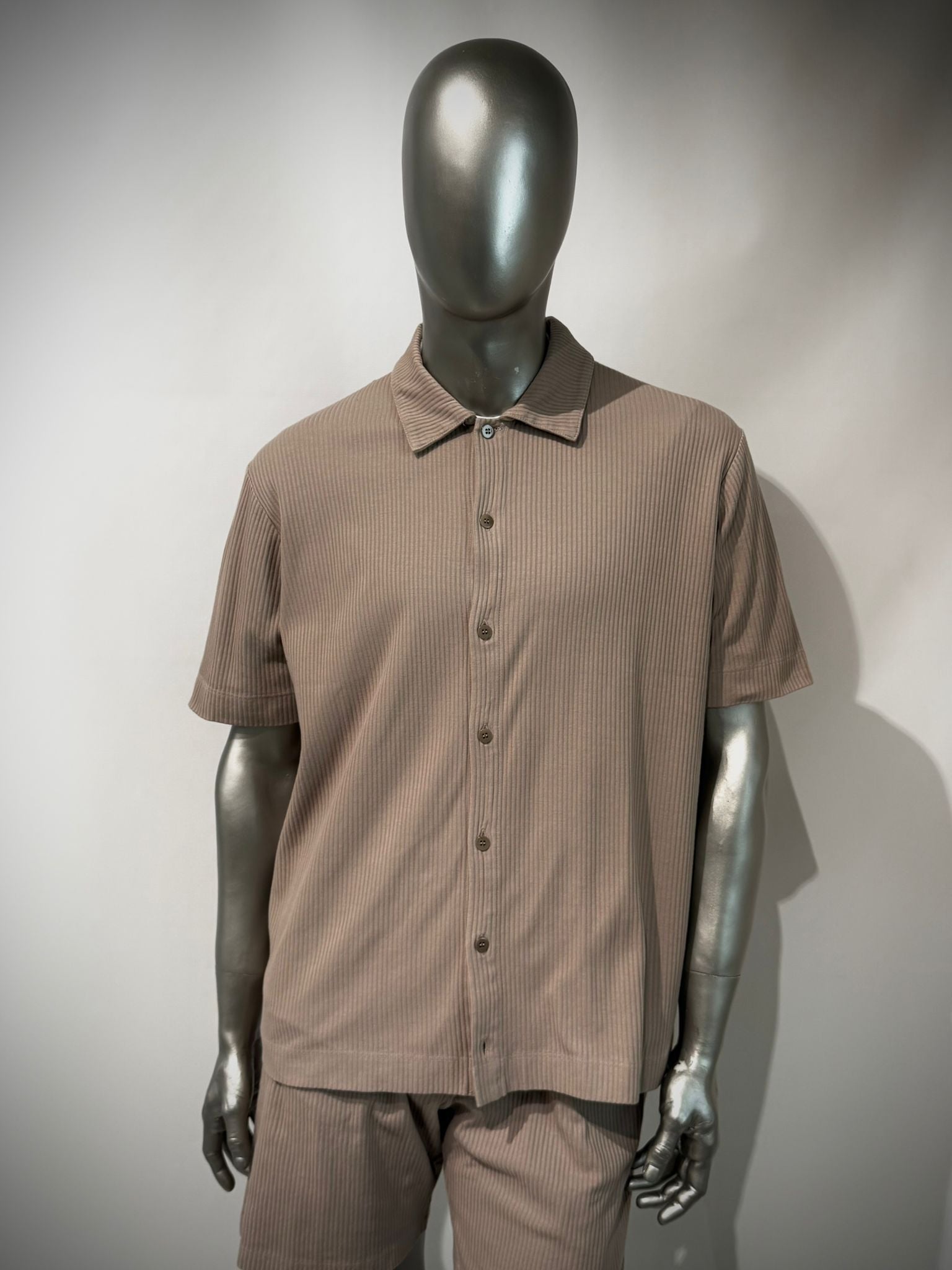 S6-4290 Camicia Manica Corta Costina Fango Man