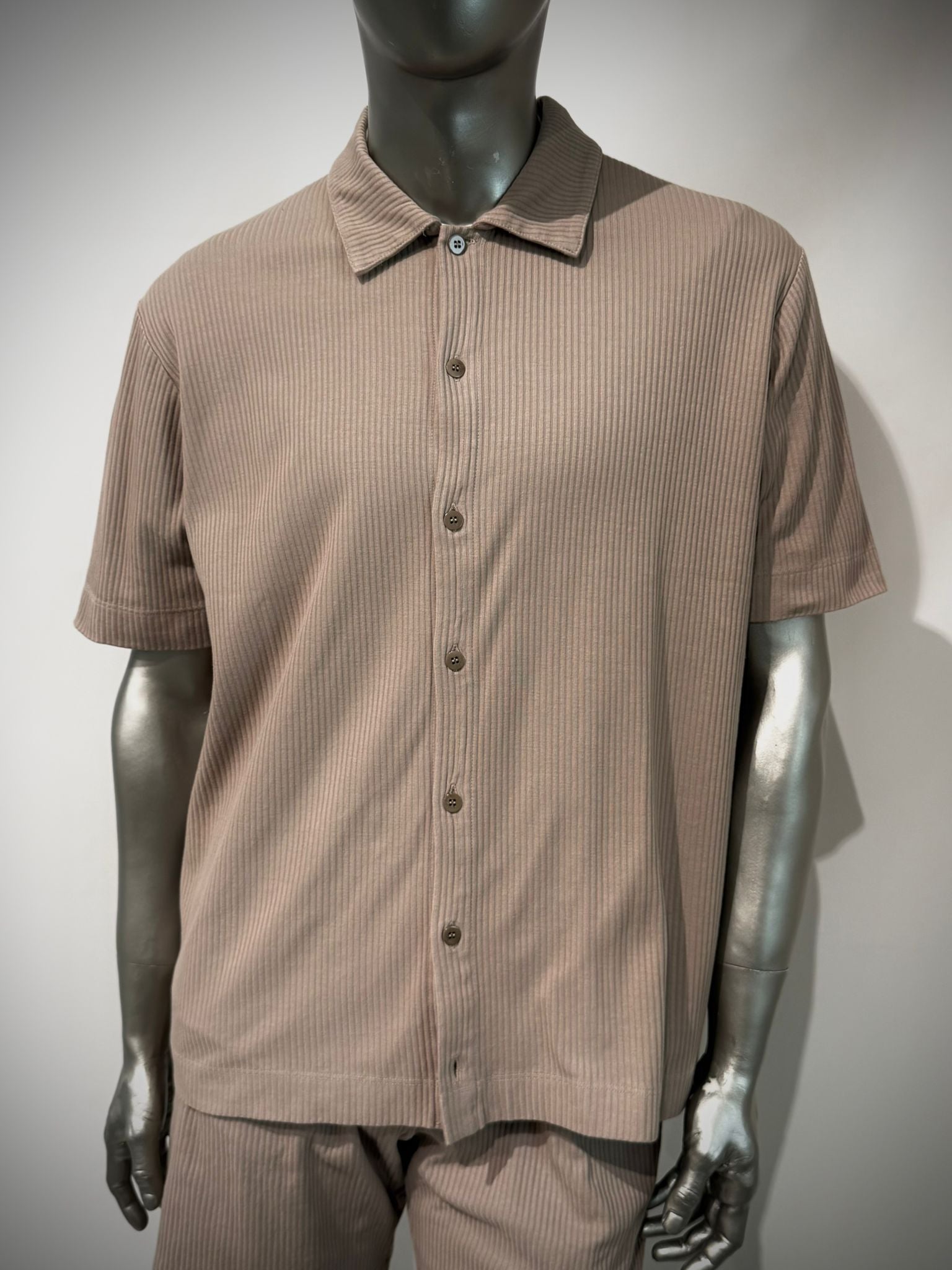S6-4290 Camicia Manica Corta Costina Fango Man