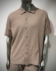 S6-4290 Camicia Manica Corta Costina Fango Man