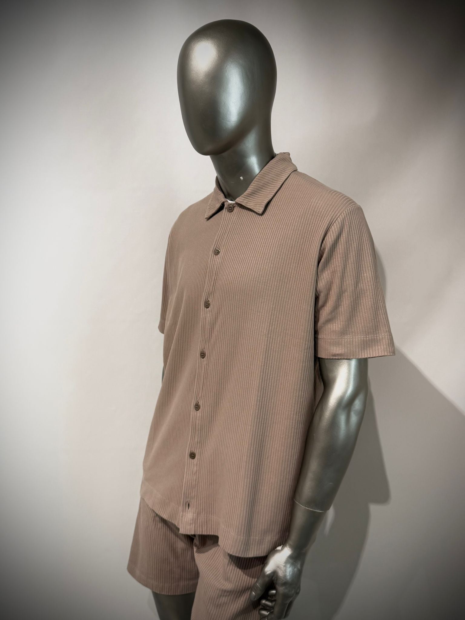 S6-4290 Camicia Manica Corta Costina Fango Man