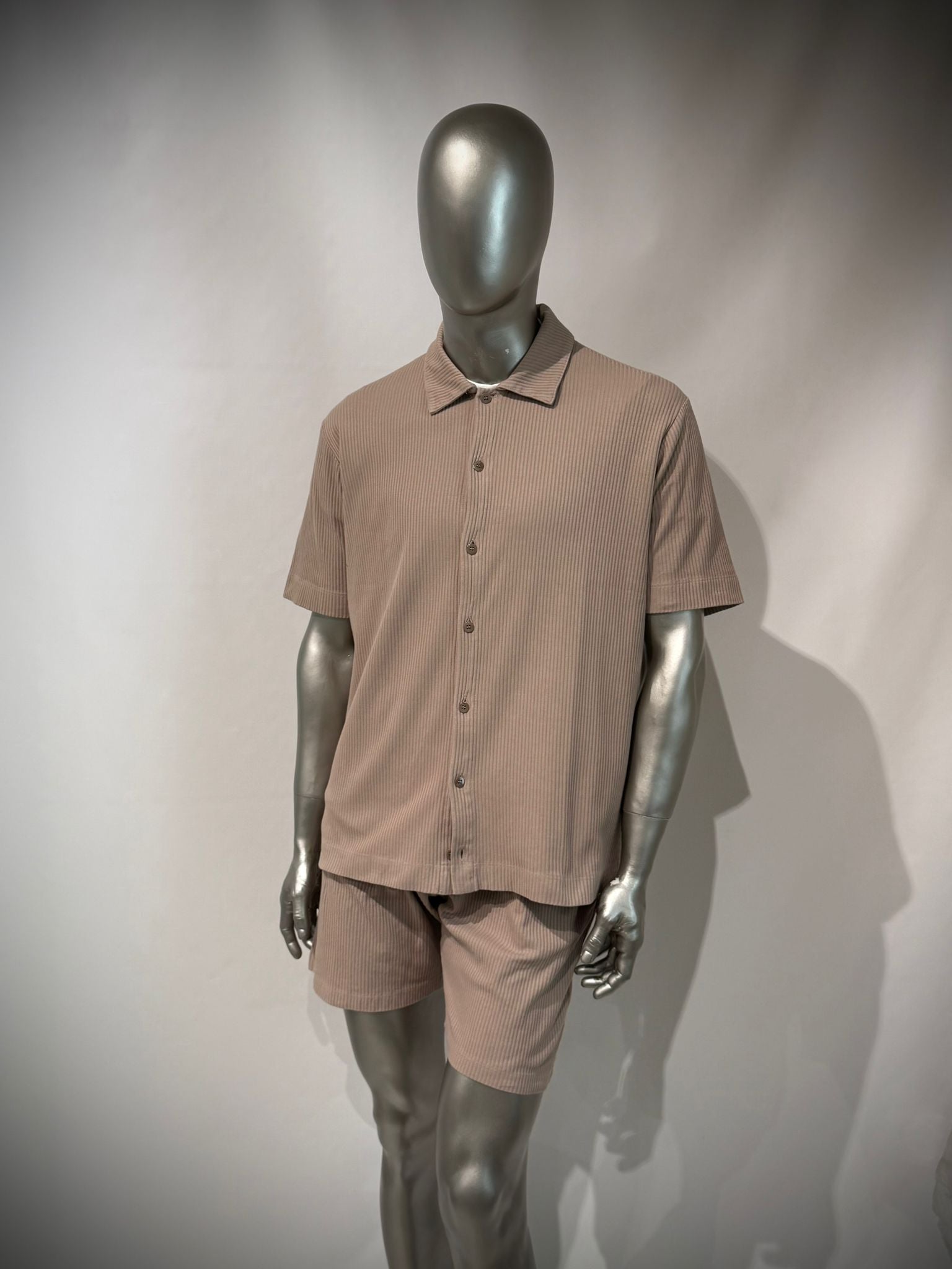 S6-4290 Camicia Manica Corta Costina Fango Man