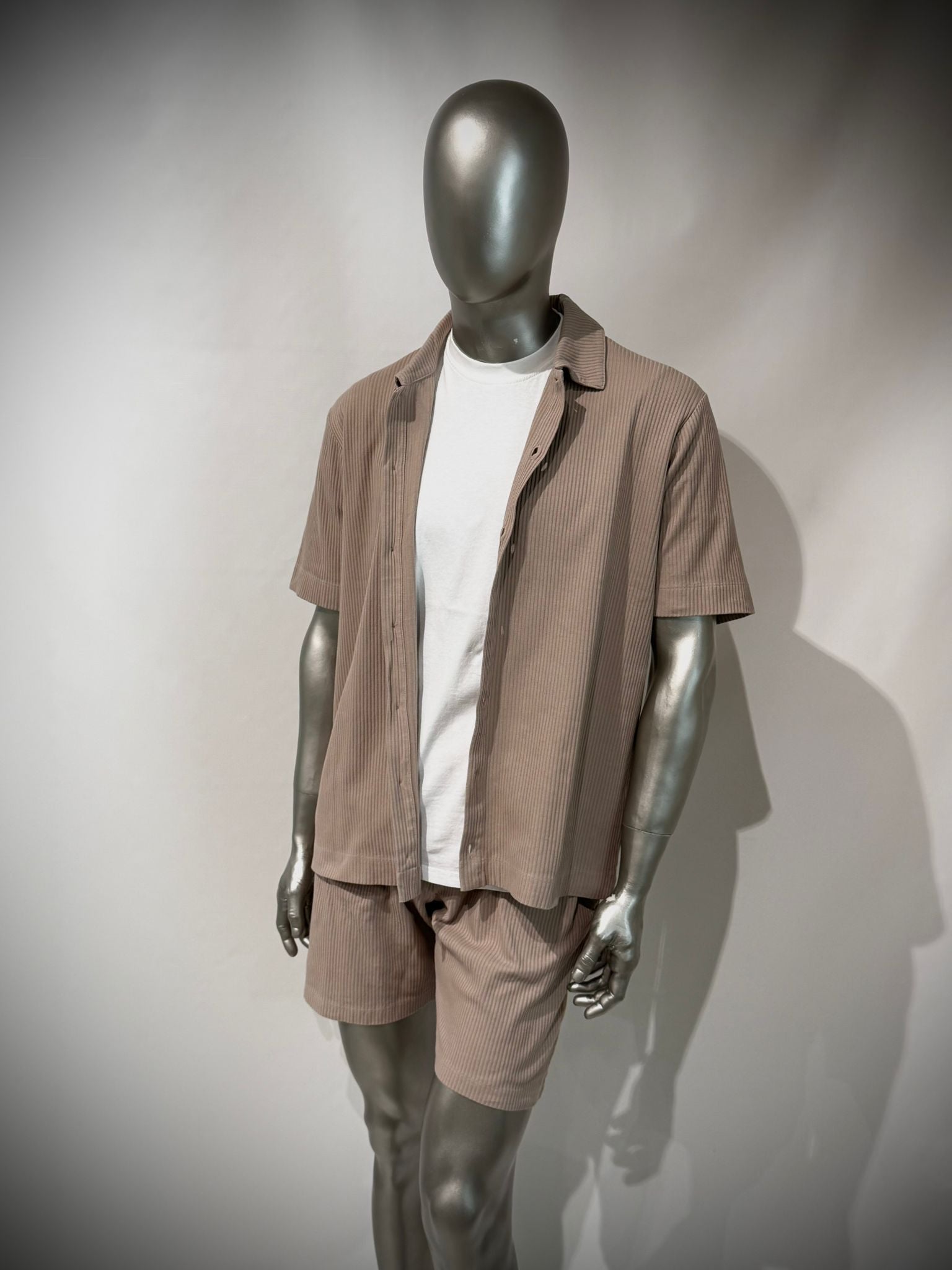 S6-4290 Camicia Manica Corta Costina Fango Man