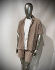 S6-4290 Camicia Manica Corta Costina Fango Man