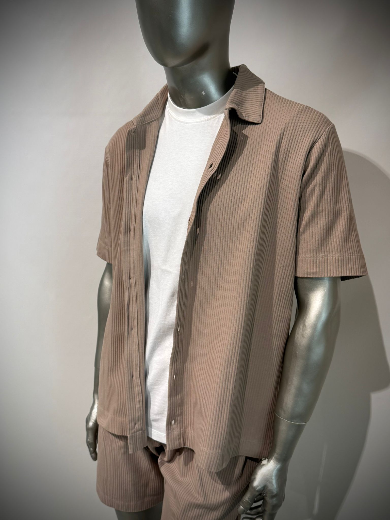 S6-4290 Camicia Manica Corta Costina Fango Man