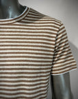 S6-COAST T-Shirt Lino Rigato Var.401 Panna/Caffé Man