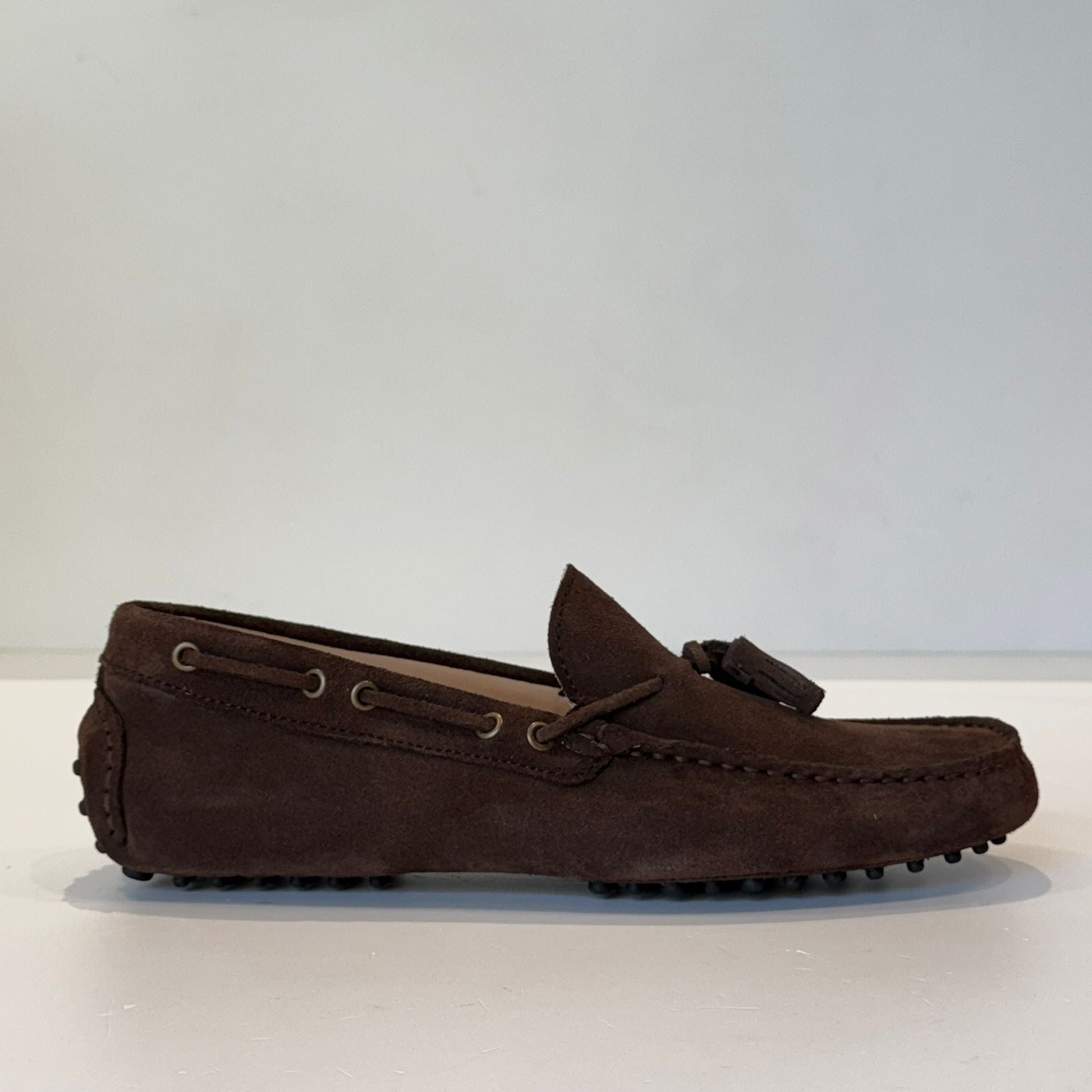 S6-4415/520 Mocassino Car-Shoes Suede Dark Brown Man