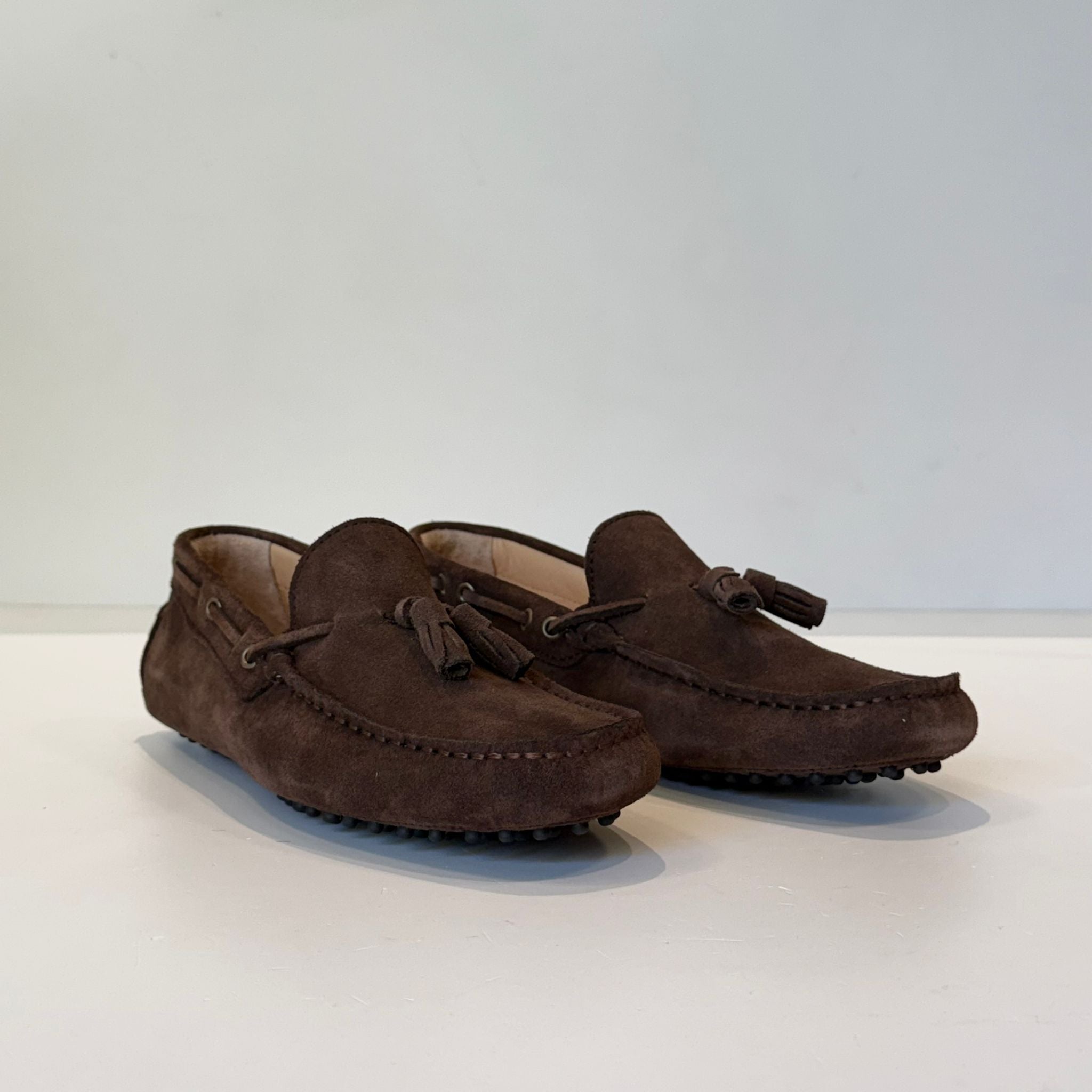 S6-4415/520 Mocassino Car-Shoes Suede Dark Brown Man