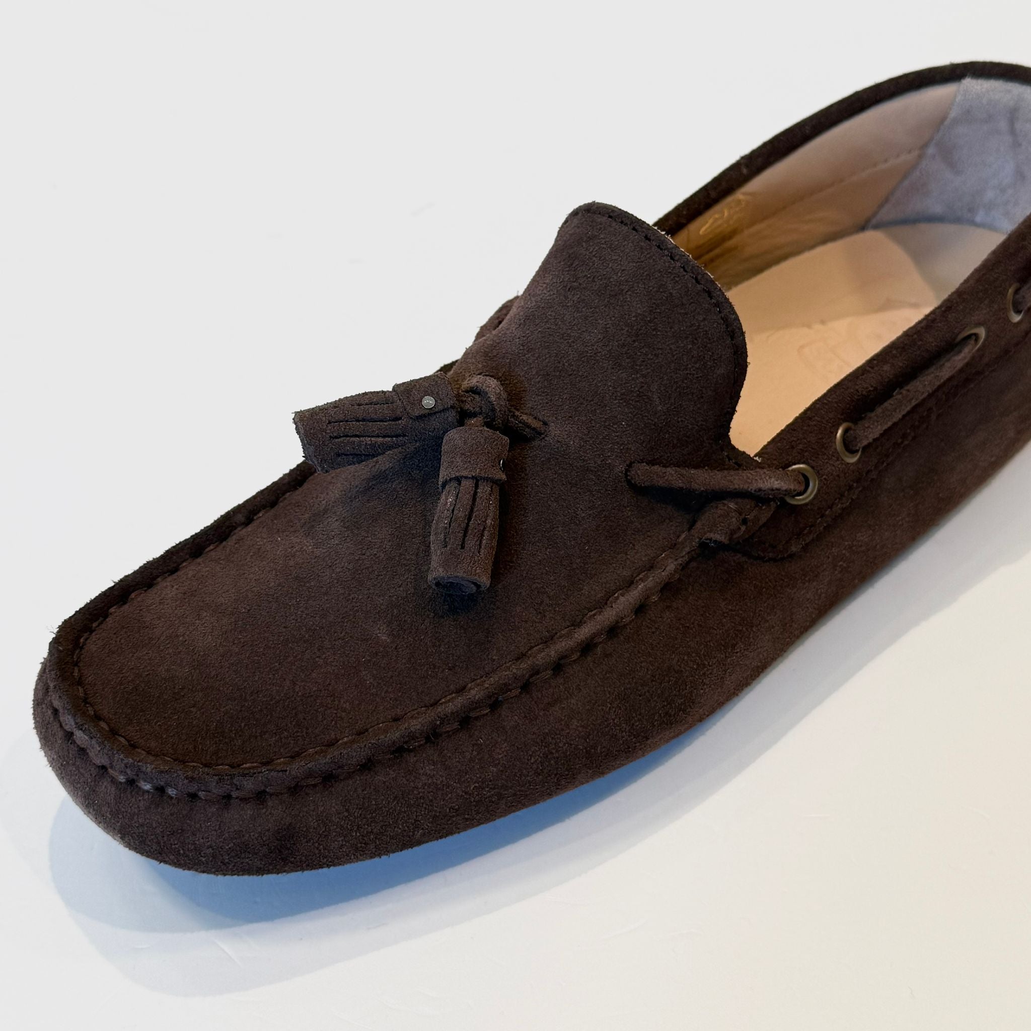 S6-4415/520 Mocassino Car-Shoes Suede Dark Brown Man