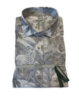 S6-661 Camicia Fantasia Fiori Blu/Grey Man