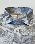 S6-661 Camicia Fantasia Fiori Blu/Grey Man