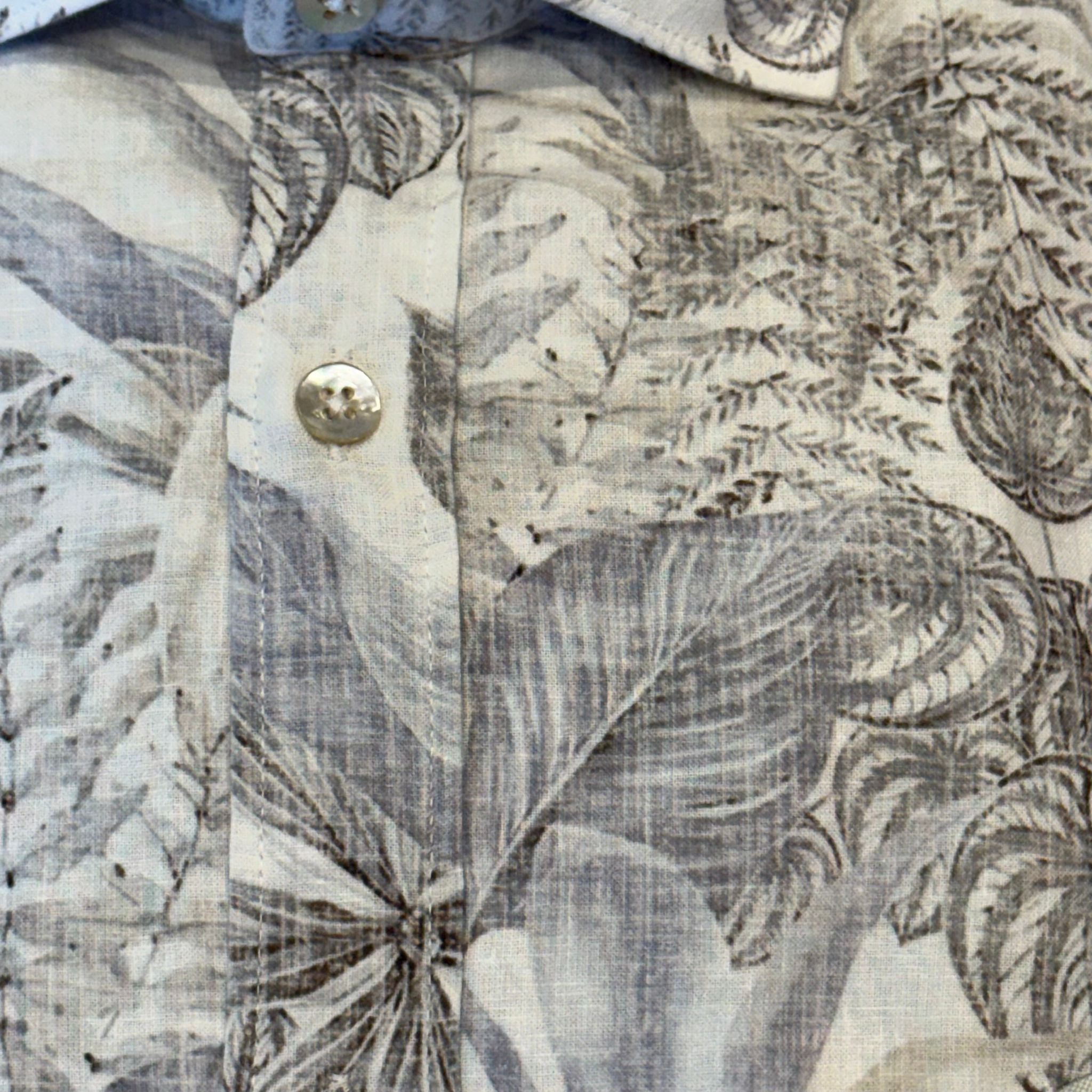 S6-661 Camicia Fantasia Fiori Blu/Grey Man