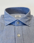 S6-QJ6CUU Camicia Regular Seersucker Riga Bianco/Azzurro Man