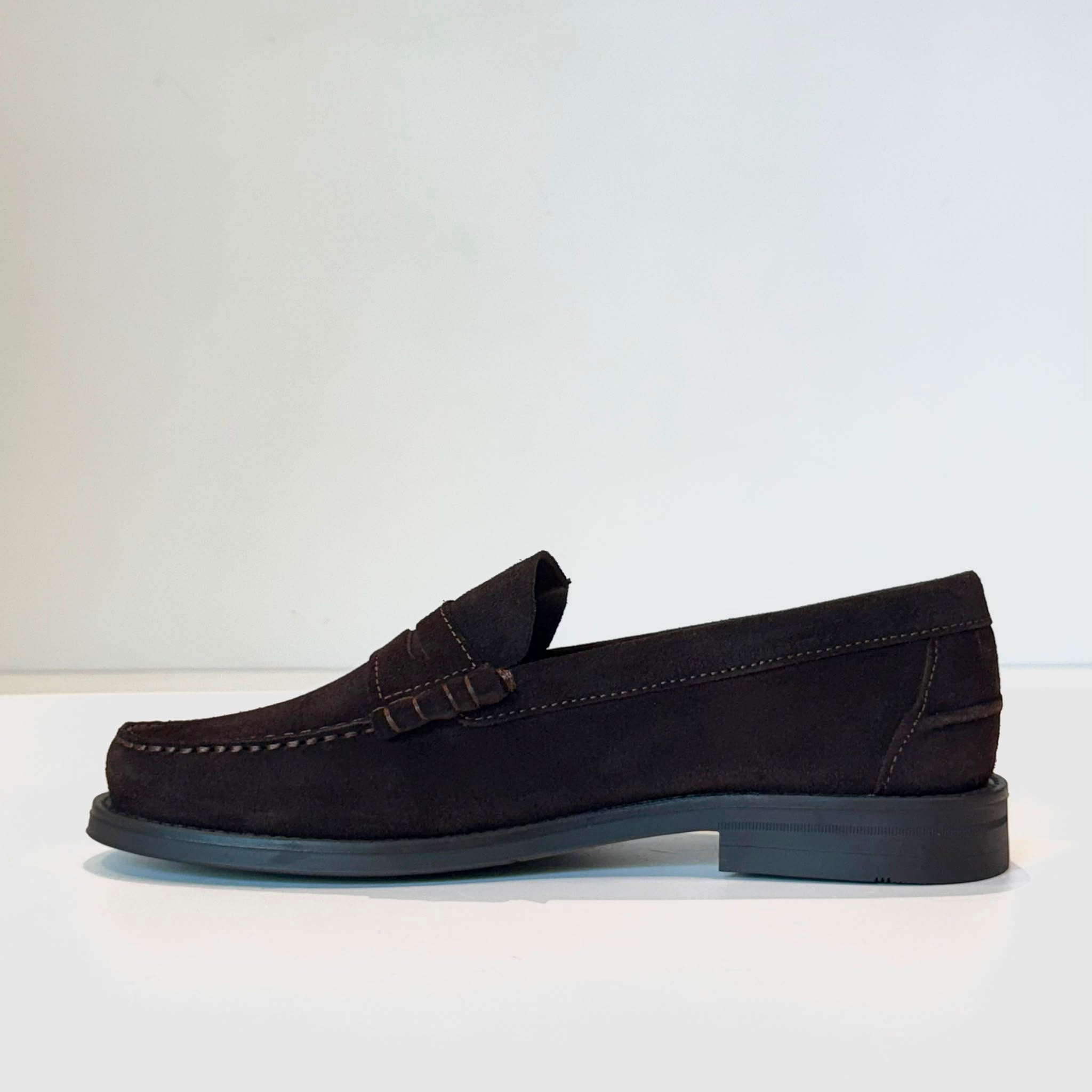 W6-Mocassino College Camoscio Dark Brown Man