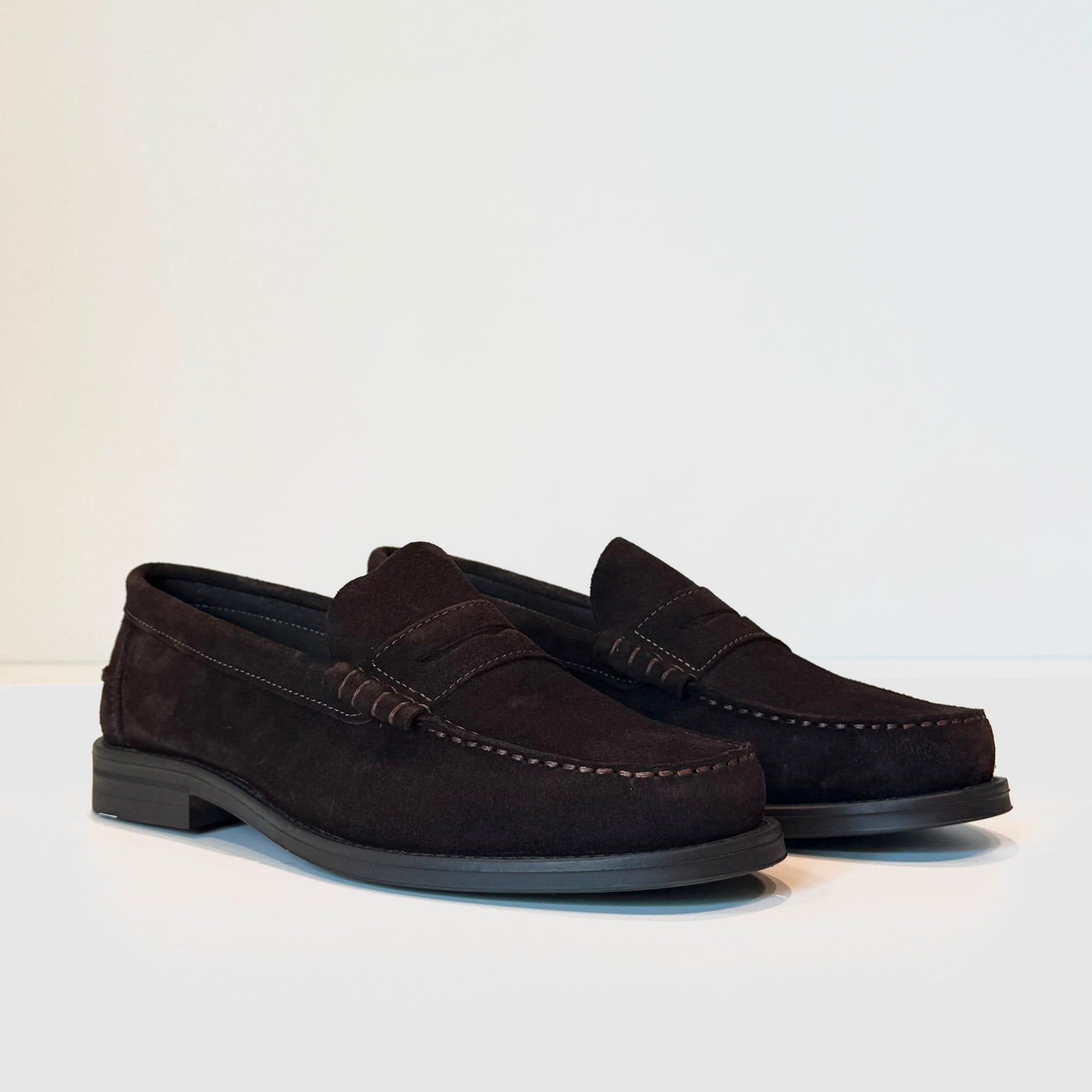 W6-Mocassino College Camoscio Dark Brown Man