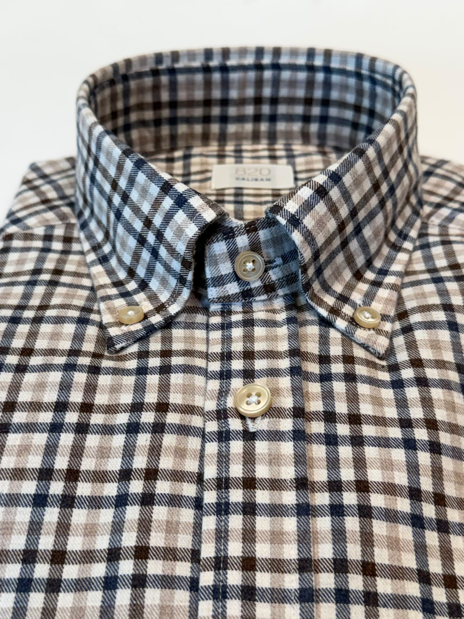 W6-RX4CLY Camicia Regular Quadri Beige Man