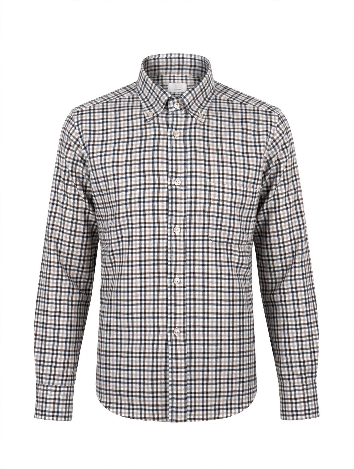 W6-RX4CLY Camicia Regular Quadri Beige Man