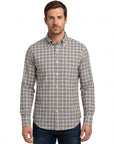 W6-RX4CLY Camicia Regular Quadri Beige Man