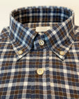 W6-RX4CLY Camicia Regular Quadri Blu Man