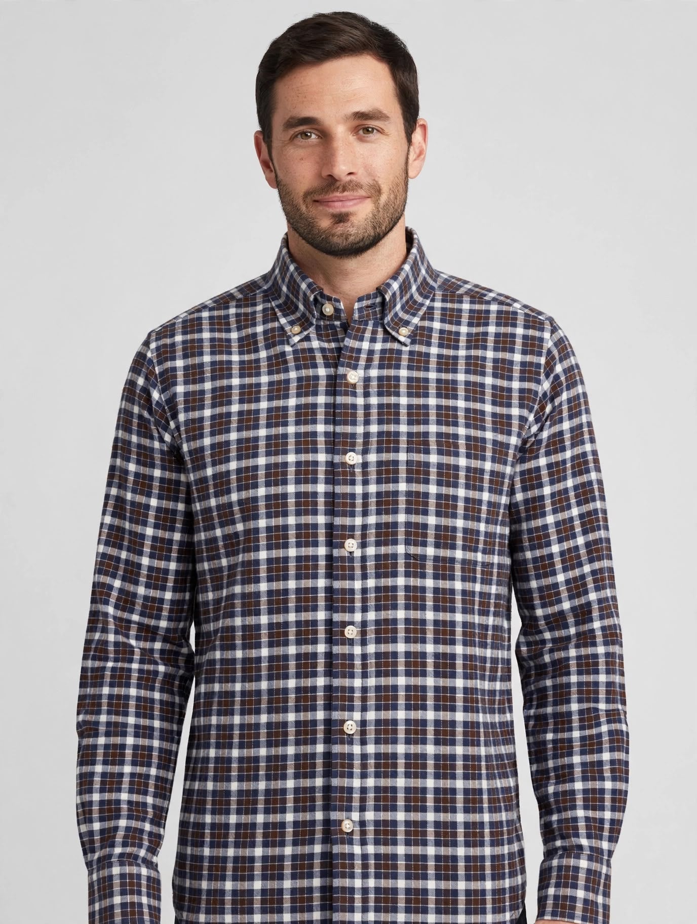 W6-RX4CLY Camicia Regular Quadri Blu Man