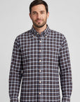 W6-RX4CLY Camicia Regular Quadri Blu Man