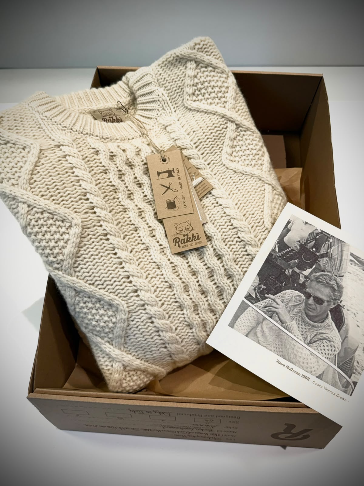 UW6-THE KING OF COOL Maglia STEVE McQUEEN Girocollo Avorio Man