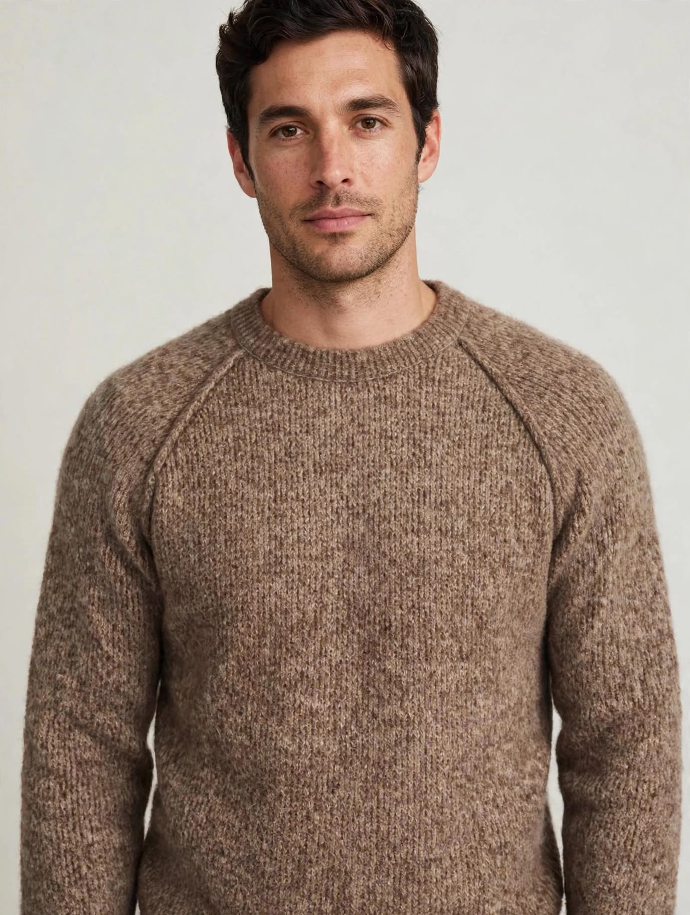 UW6-MANAGER Maglia JAMES HAMPTON Girocollo Cioccolato/Sabbia Man