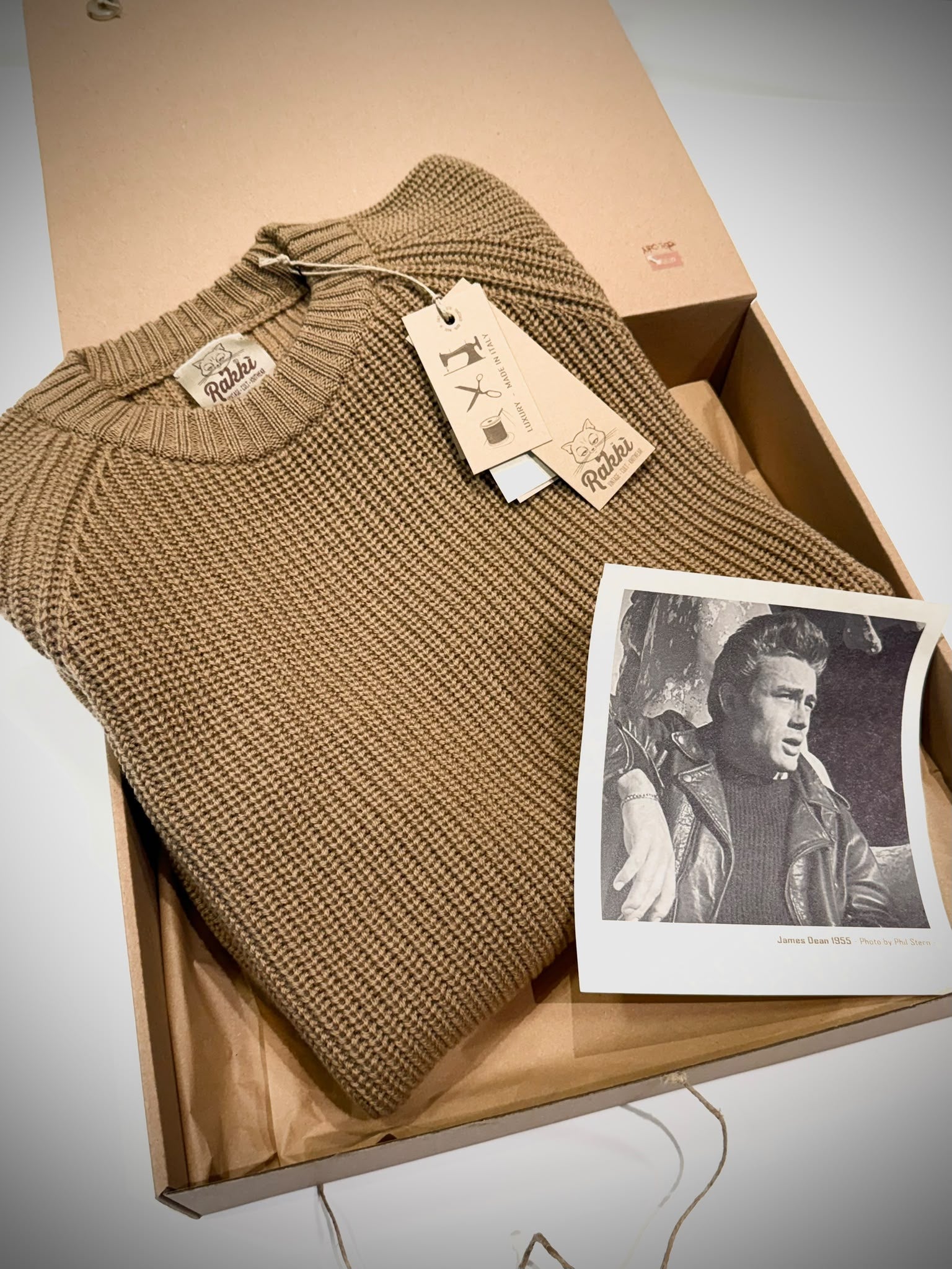 UW6-REBEL Maglia JAMES DEAN Gircollo Cammello Man