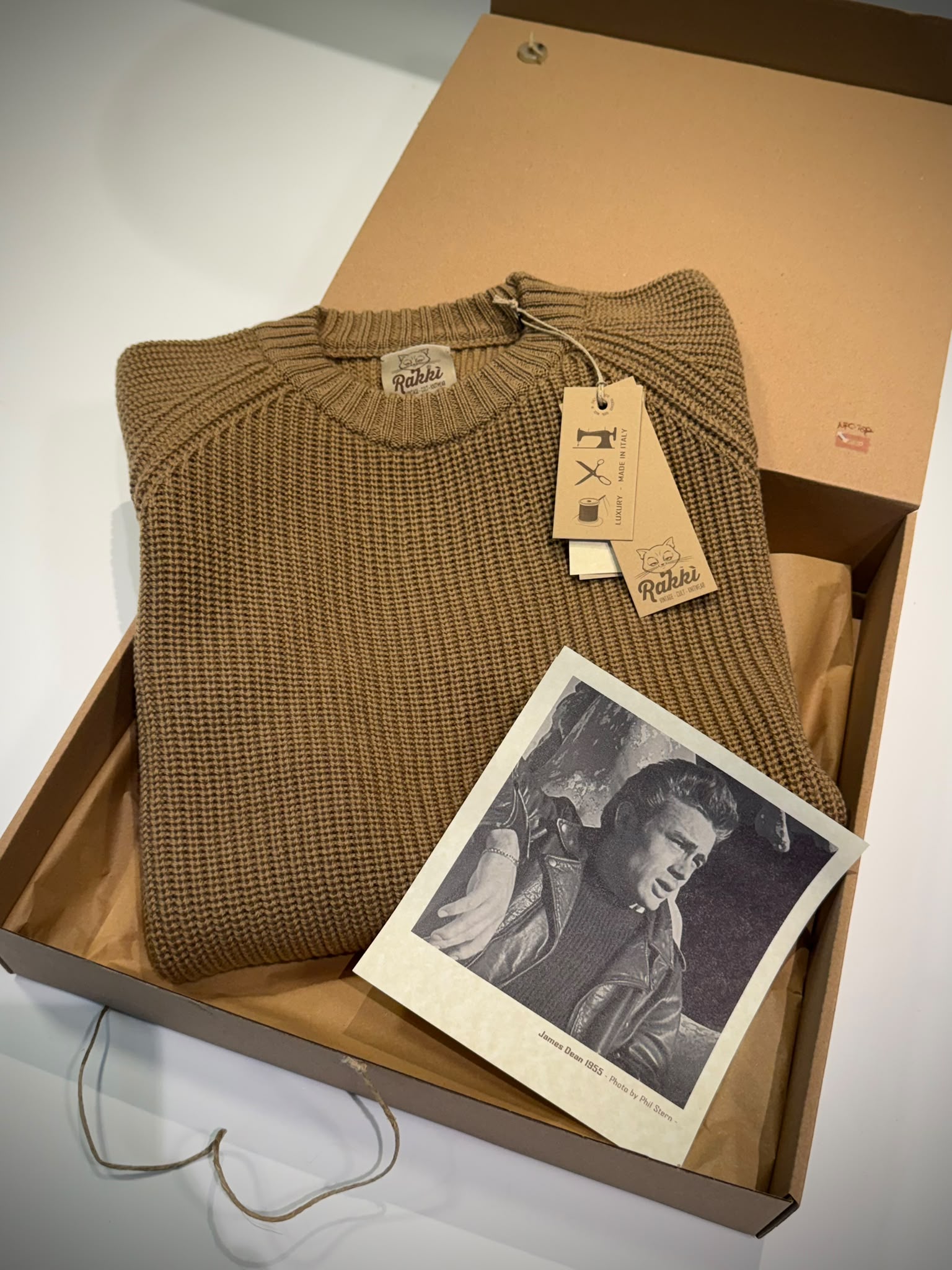 UW6-REBEL Maglia JAMES DEAN Gircollo Cammello Man