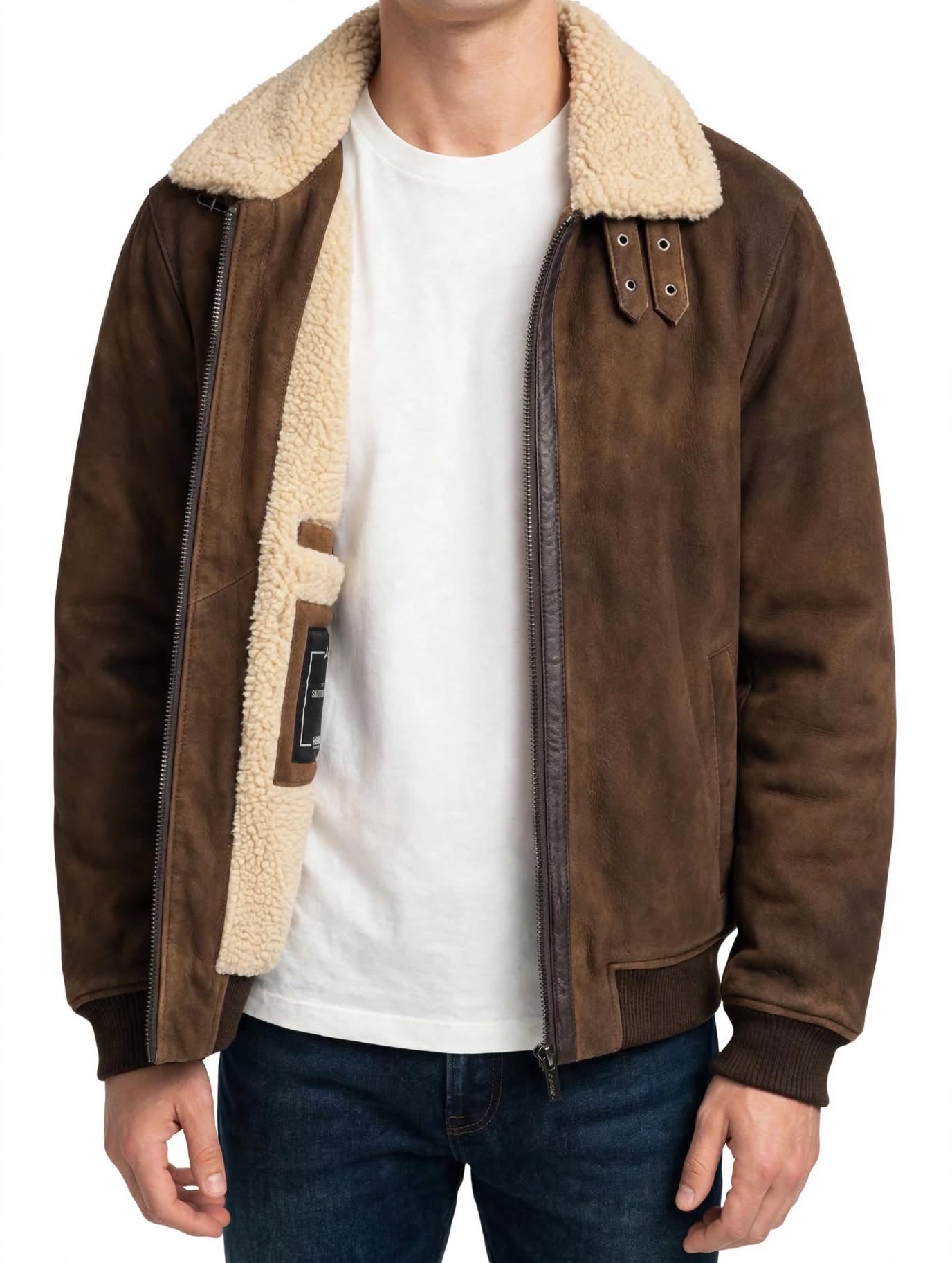 W6-0049 Giubbino Montone Suede Moro Man