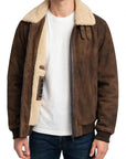 W6-0049 Giubbino Montone Suede Moro Man
