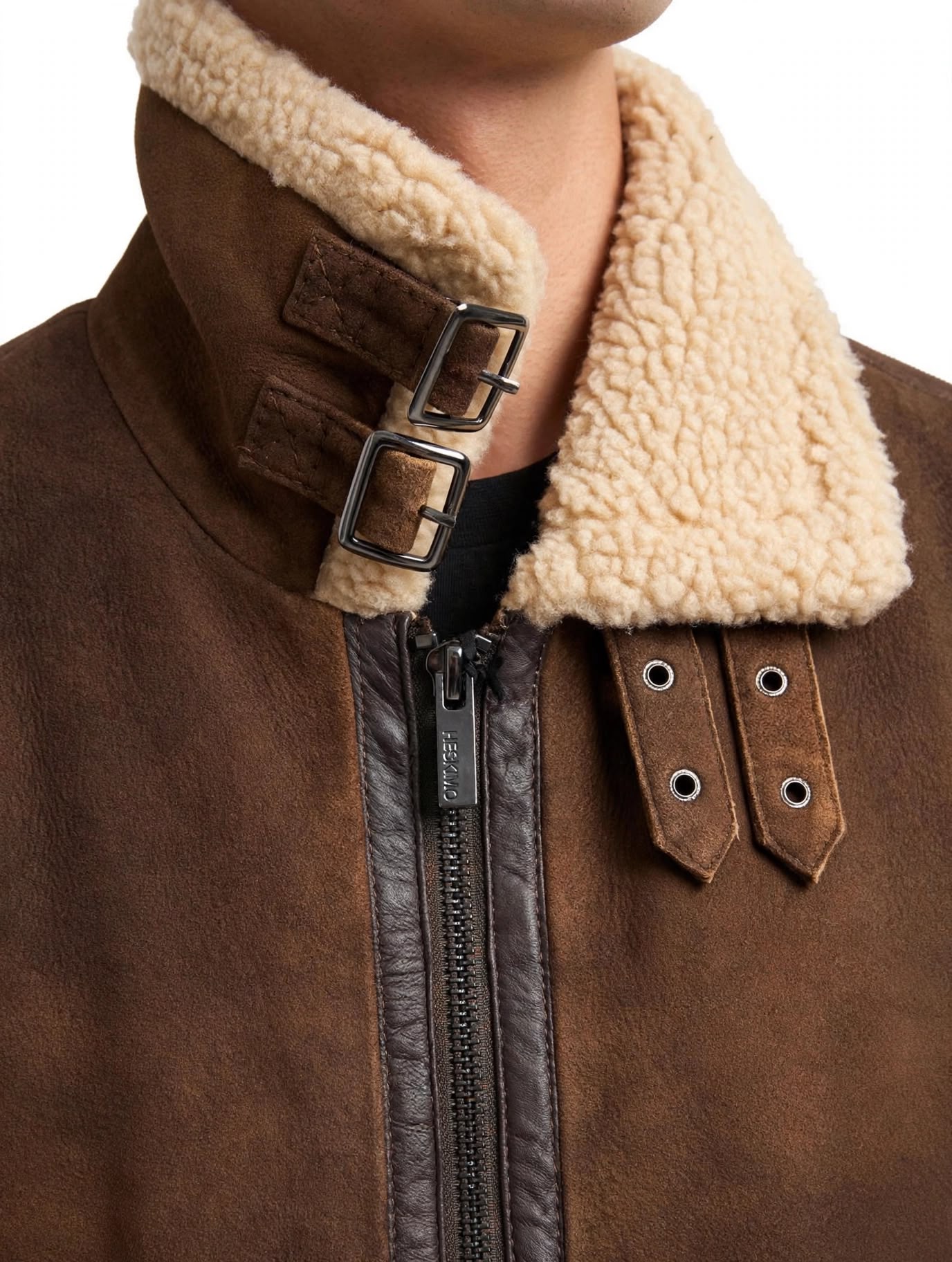 W6-0049 Giubbino Montone Suede Moro Man