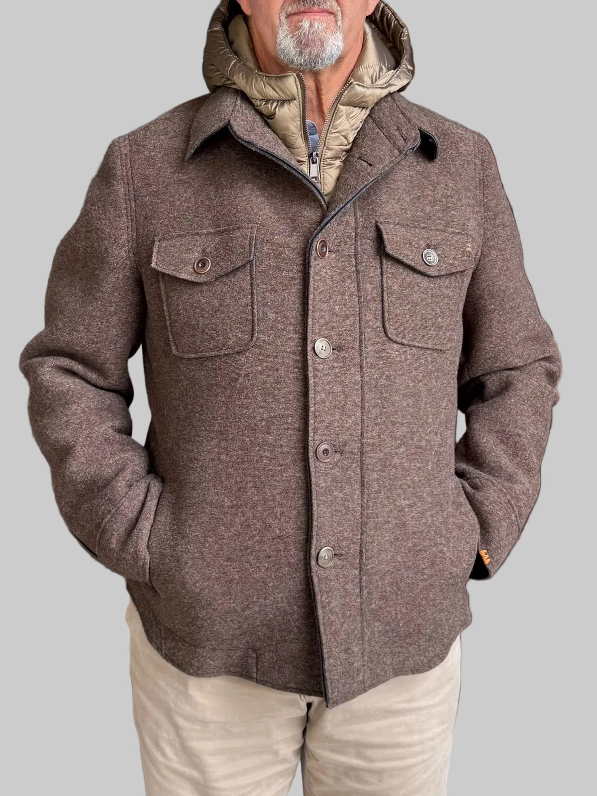 W6-PERCY449 Overshirt Cioccolato Man