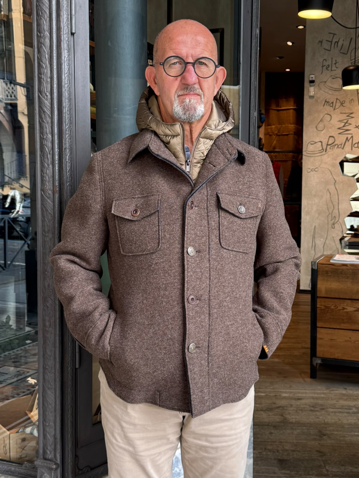 W6-PERCY449 Overshirt Cioccolato Man