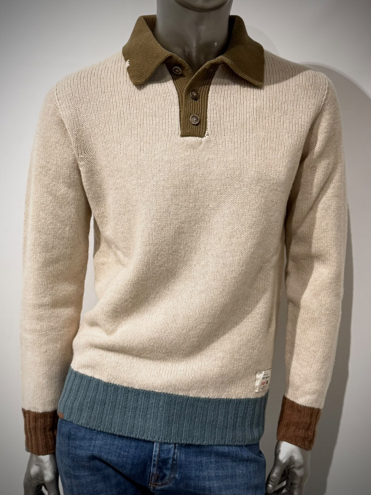 W6-ALLEN Polo Lana Color Block Var.1 Man