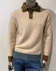 W6-ALLEN Polo Lana Color Block Var.1 Man