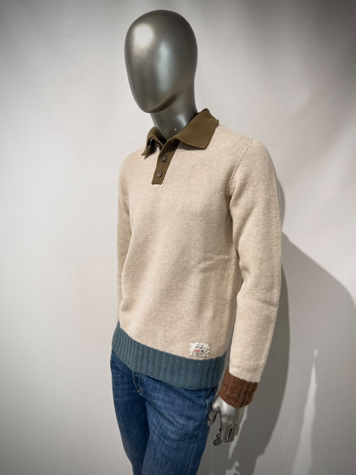 W6-ALLEN Polo Lana Color Block Var.1 Man