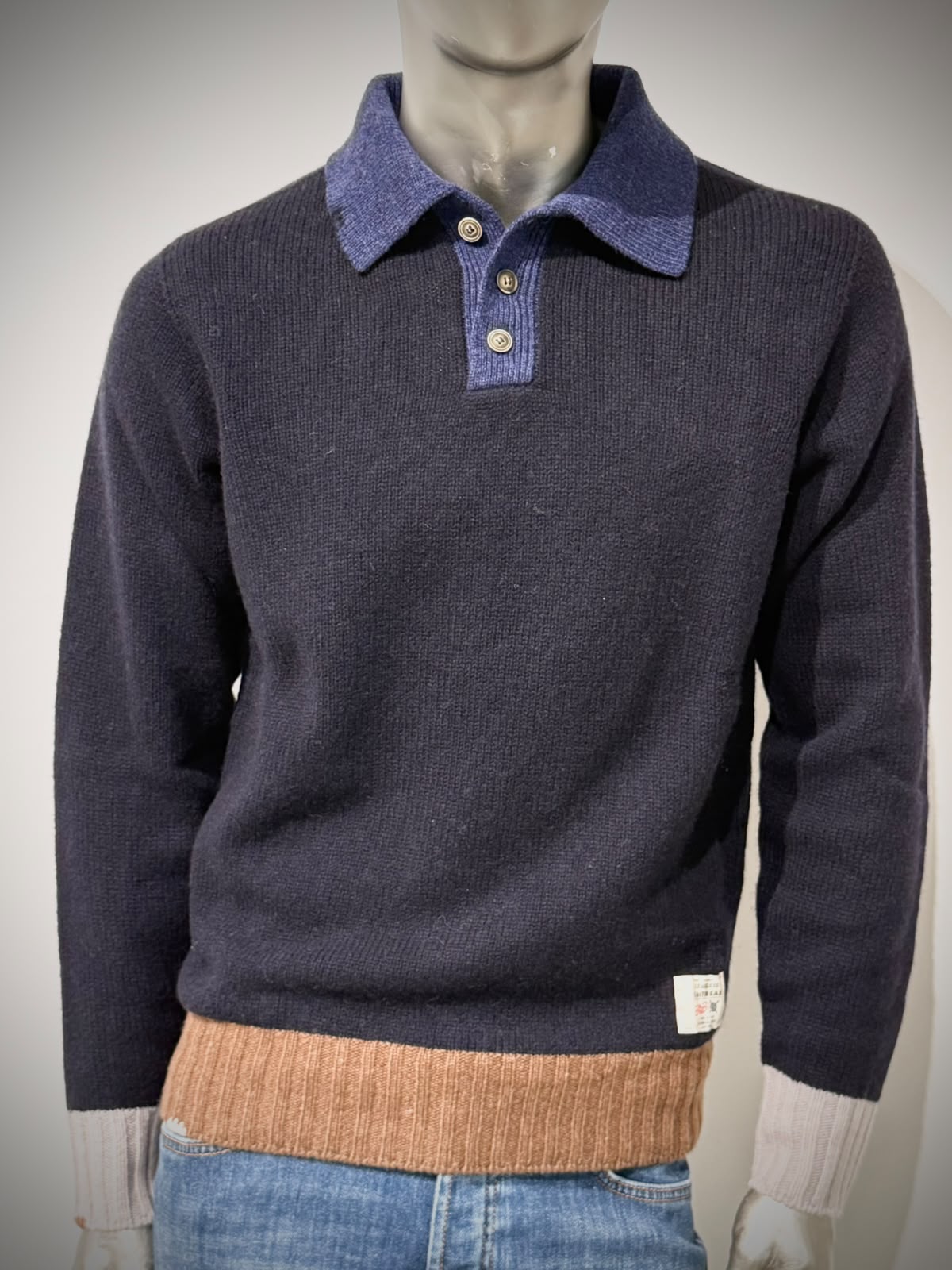 W6-ALLEN Polo Lana Color Block Var.2 Man