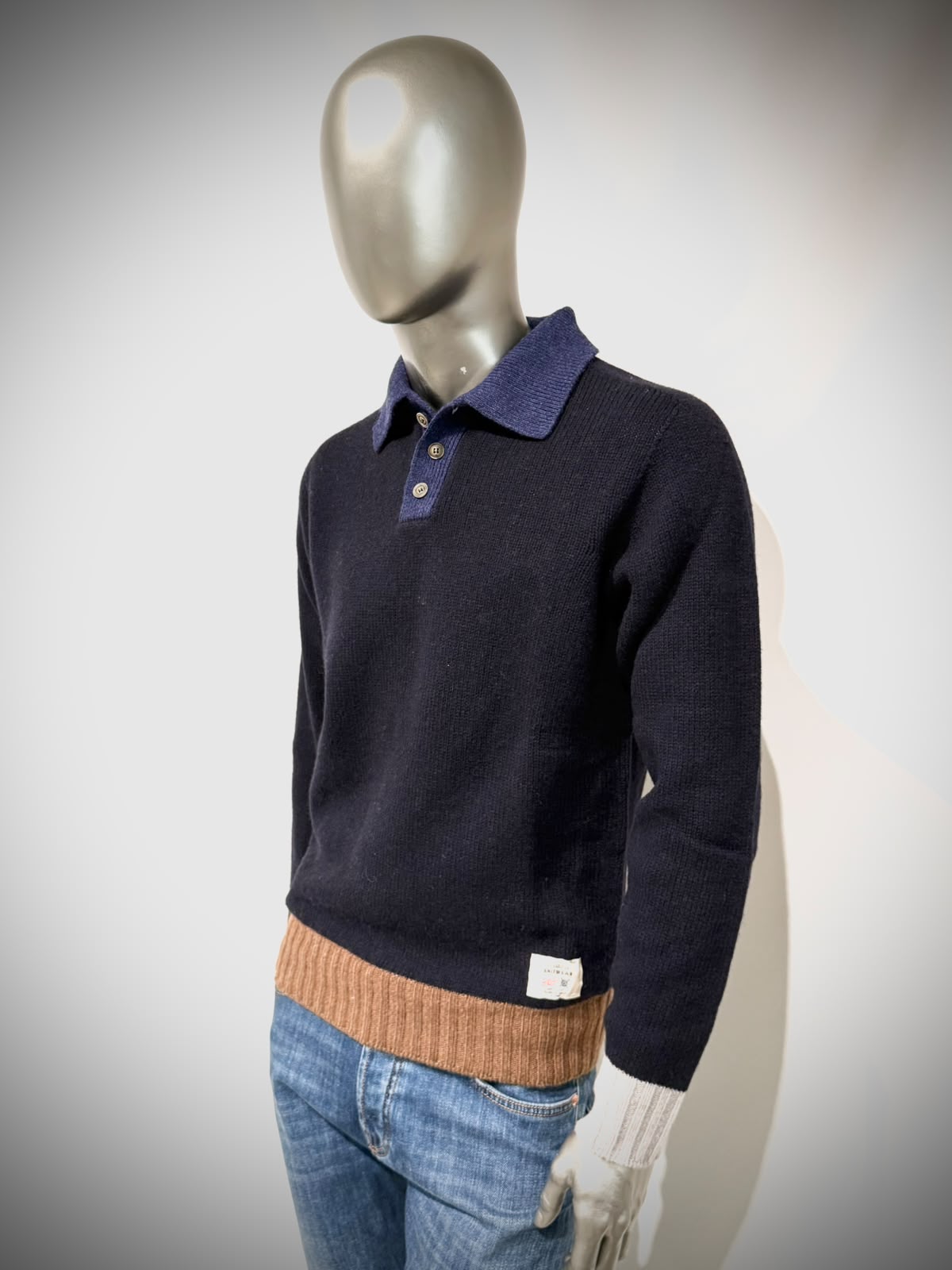 W6-ALLEN Polo Lana Color Block Var.2 Man