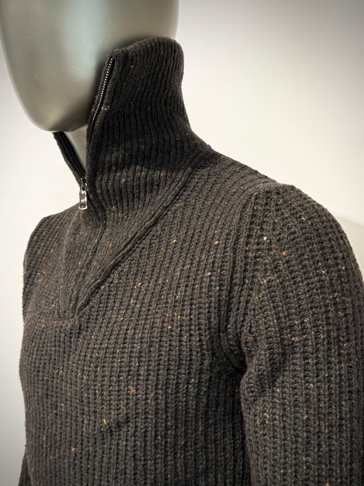 W6-TOMMY Maglia Lupetto Collo Zip Militare Man