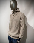 W6-TOMMY Maglia Lupetto Collo Zip Perla Man