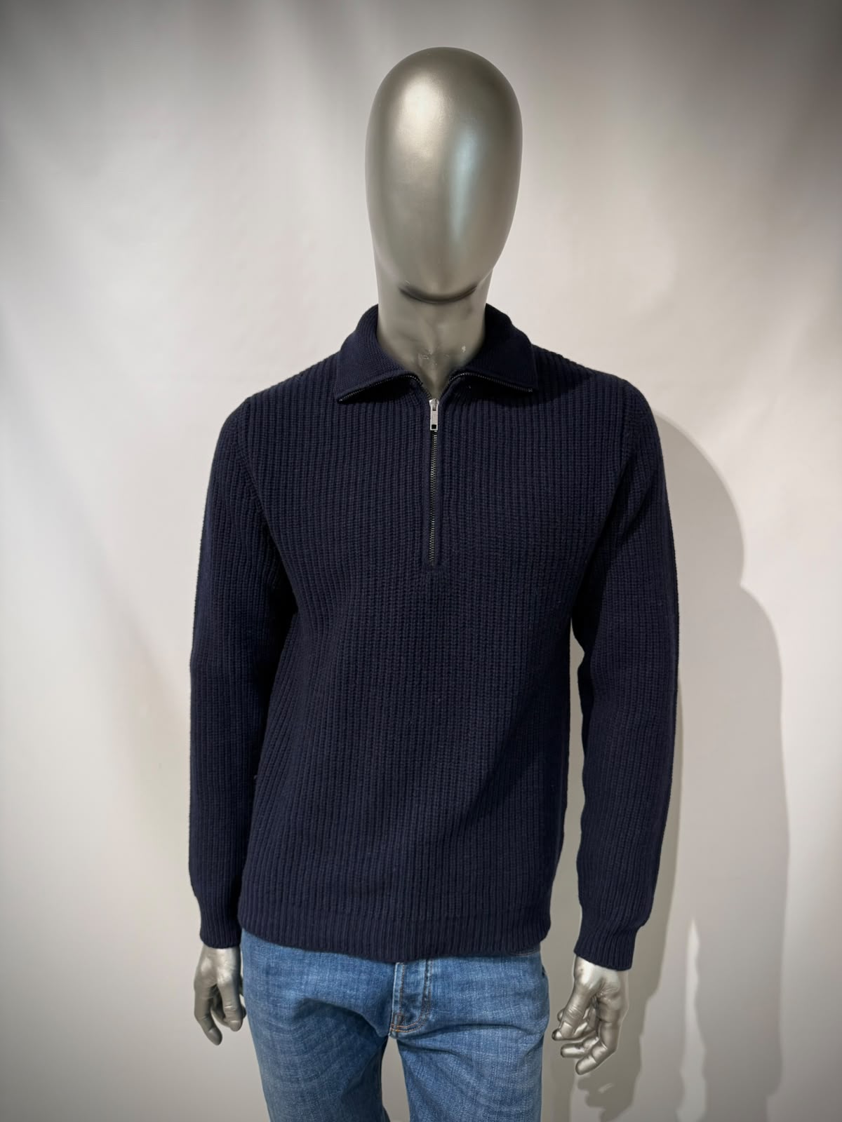 W6-0248 Polo Zip Costa Inglese Blu23 Man