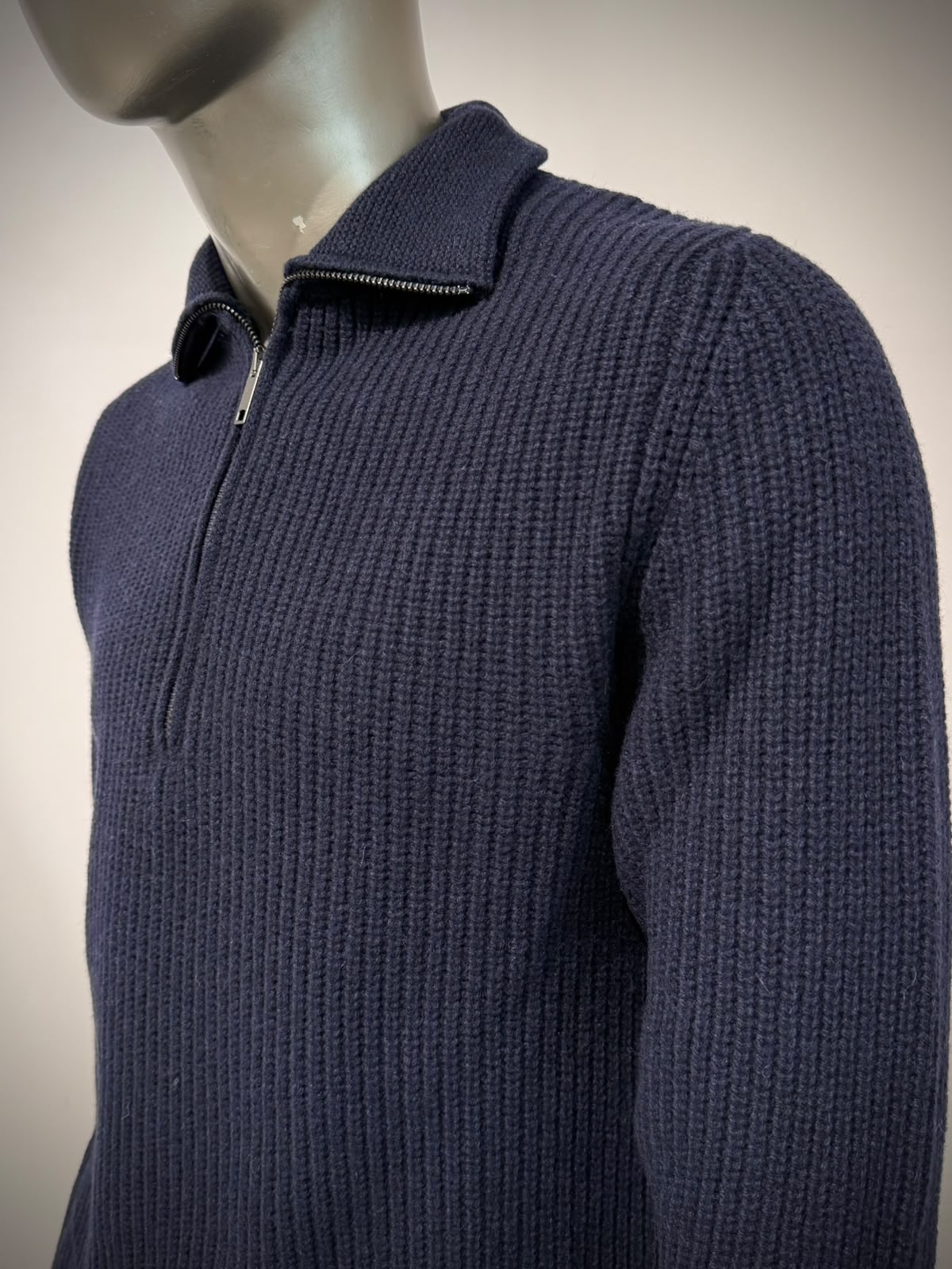W6-0248 Polo Zip Costa Inglese Blu23 Man