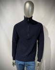 W6-0248 Polo Zip Costa Inglese Blu23 Man
