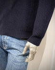 W6-0248 Polo Zip Costa Inglese Blu23 Man