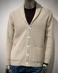 W6-0084 Cardigan Costa Inglese Panna100 Man