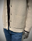 W6-0084 Cardigan Costa Inglese Panna100 Man