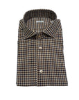 W6-T7GCUR Camicia Regular Quadri Blu/Marrone Man