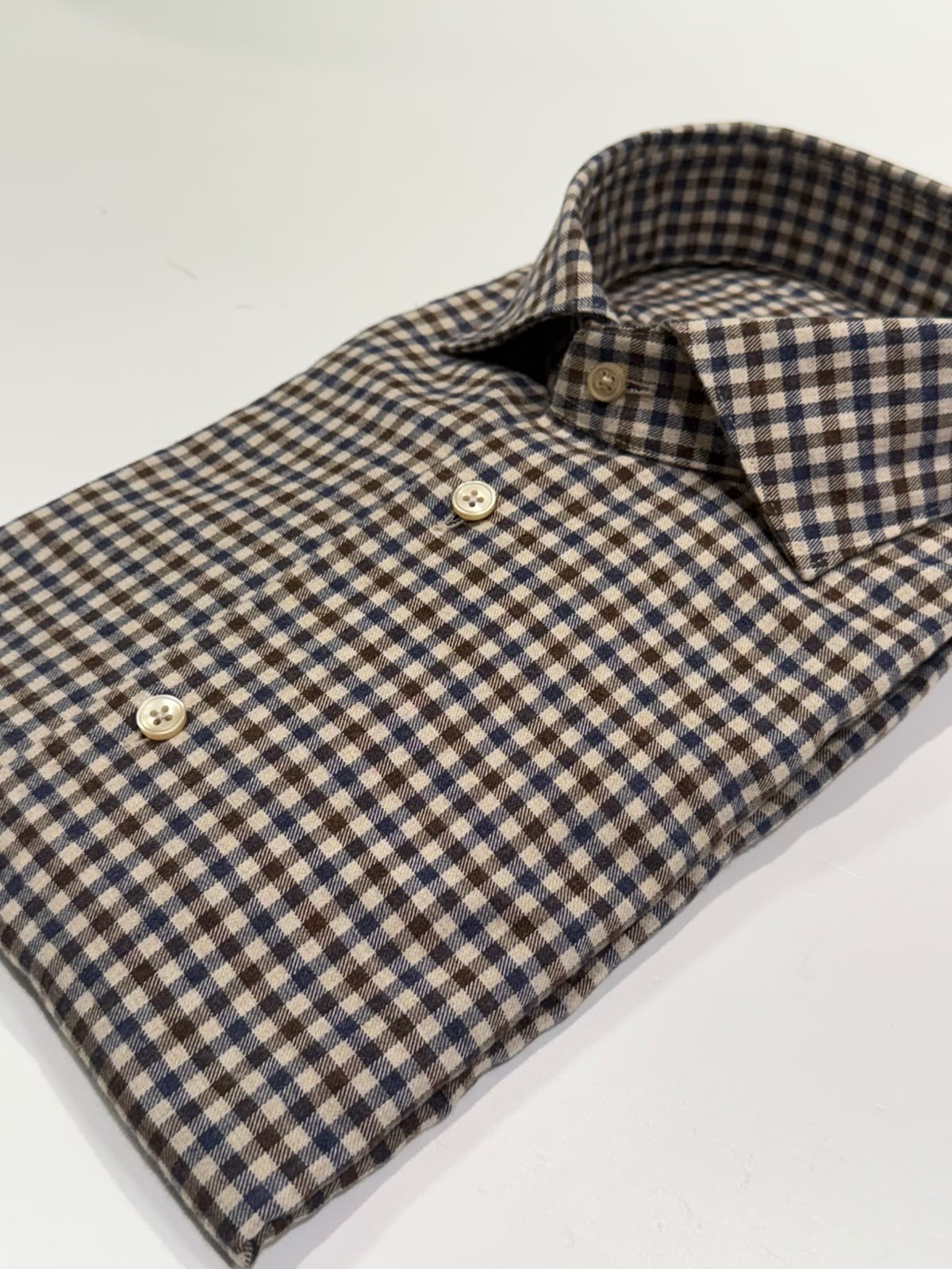W6-T7GCUR Camicia Regular Quadri Blu/Marrone Man