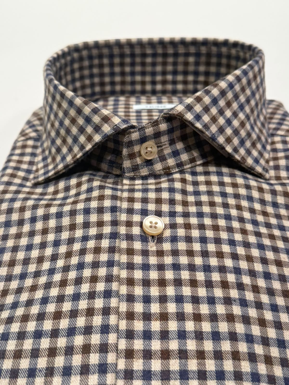 W6-T7GCUR Camicia Regular Quadri Blu/Marrone Man