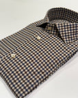 W6-T7GCUR Camicia Regular Quadri Blu/Marrone Man